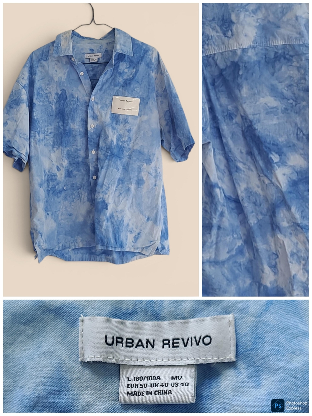 Urban Revivo Blue Cloud Button Down Shirt